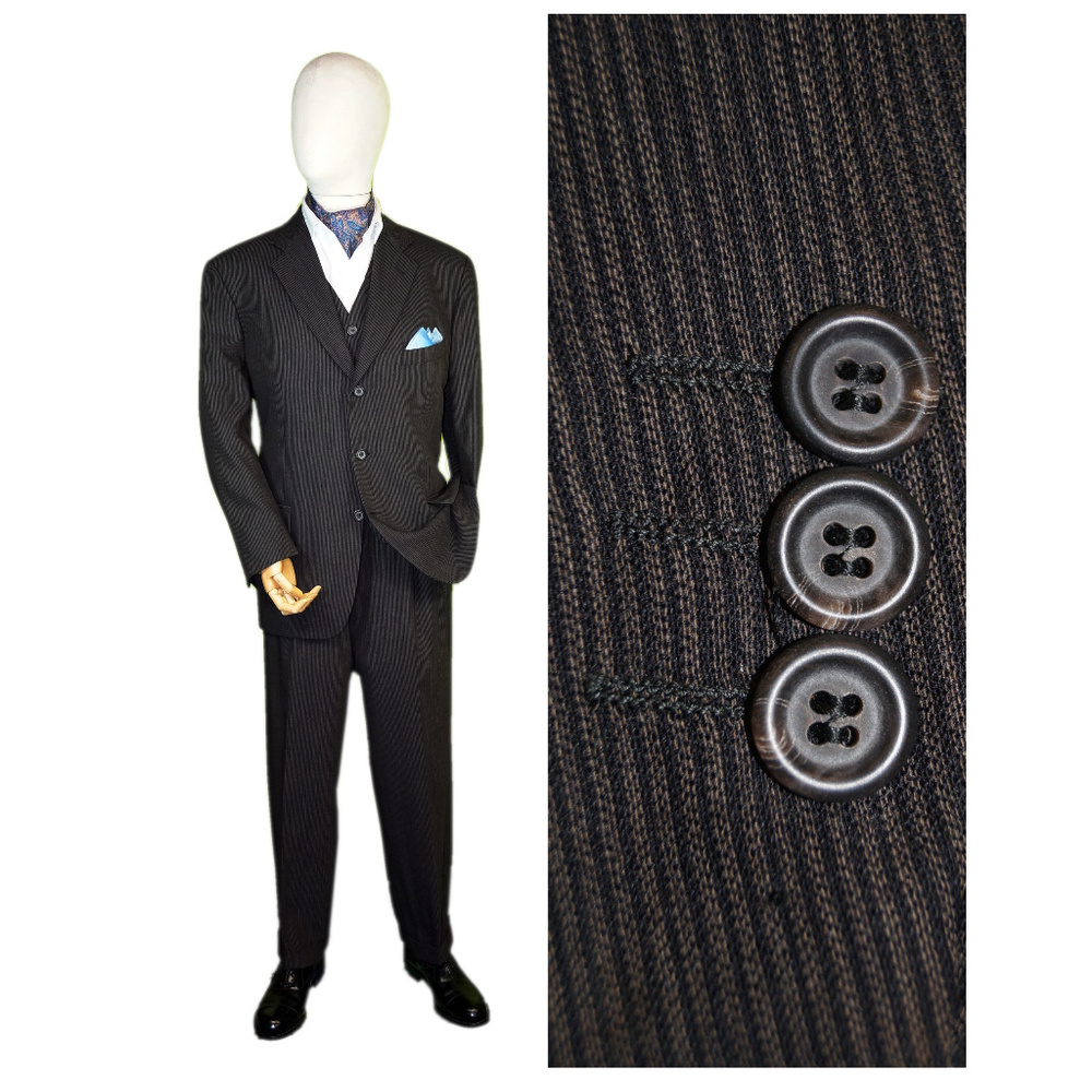 TREND CORNELIANI 44R 36W 3 PIECE BROWN SUIT